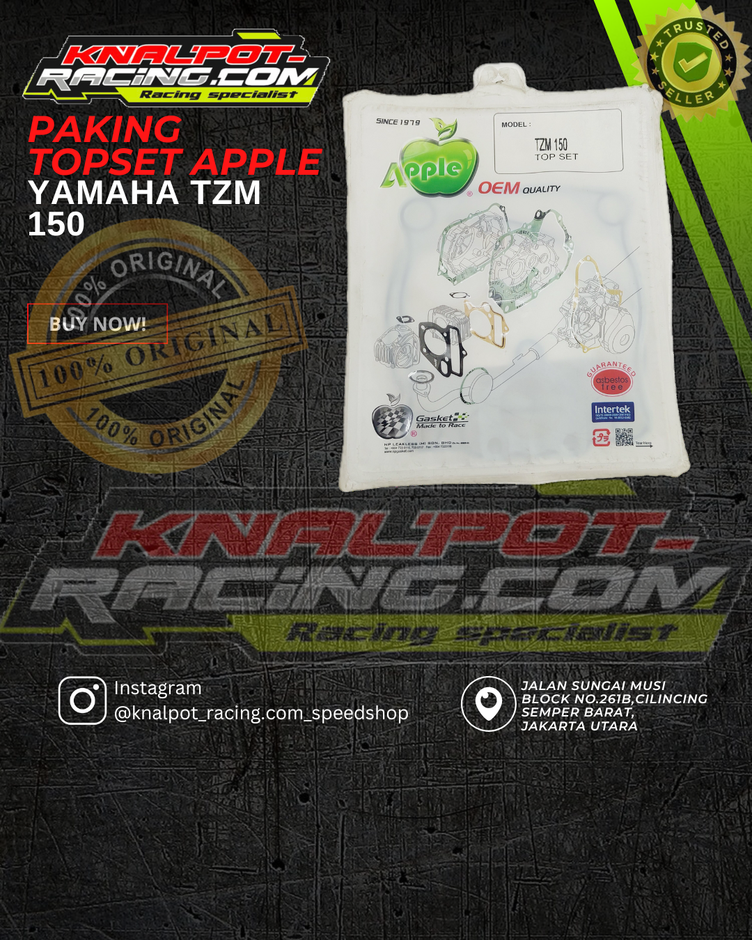 PAKING TOPSET APPLE YAMAHA TZM 150